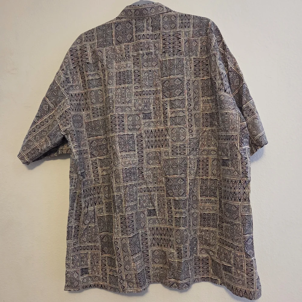 Tori Richard 2XL Short-Sleeve Button Shirt Cotton Lawn Tribal Geometric Hawaii - Picture 2 of 10